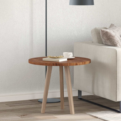 vidaXL Tischplatte Hellbraun Ø 60 x 2,5 cm Massivholz Eiche