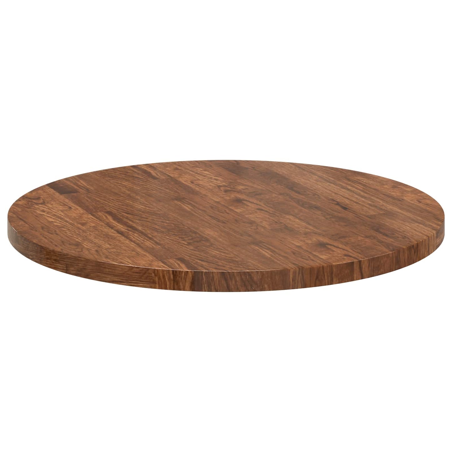 vidaXL Tischplatte Hellbraun Ø 60 x 2,5 cm Massivholz Eiche