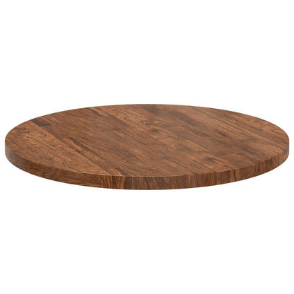 vidaXL Tischplatte Hellbraun Ø 60 x 2,5 cm Massivholz Eiche