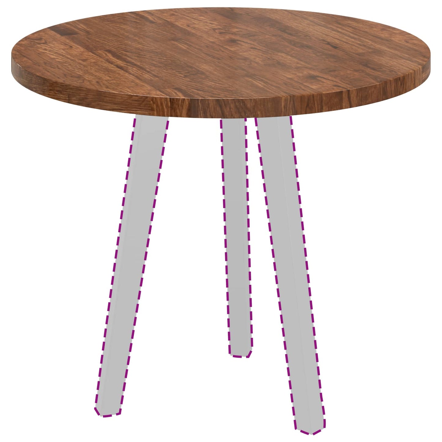 vidaXL Tischplatte Hellbraun Ø 60 x 2,5 cm Massivholz Eiche