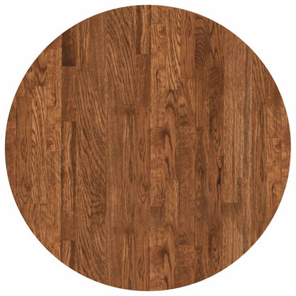 vidaXL Tischplatte Hellbraun Ø 60 x 2,5 cm Massivholz Eiche