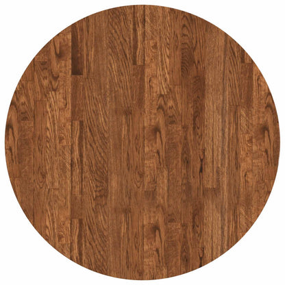 vidaXL Tischplatte Hellbraun Ø 70 x 2,5 cm Massivholz Eiche