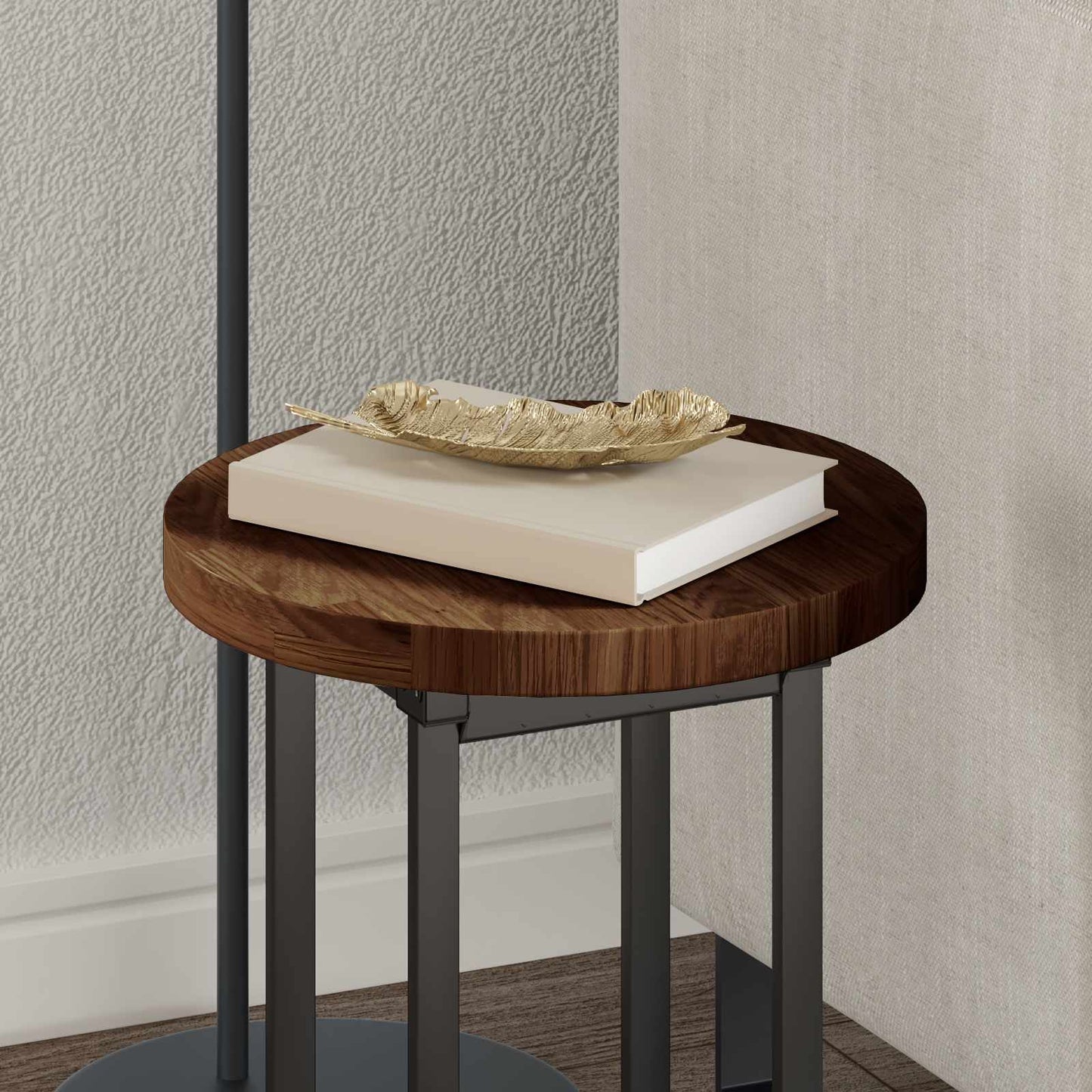 vidaXL Tischplatte Dunkelbraun Ø 30 x 2,5 cm Massivholz Eiche