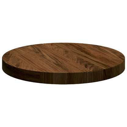 vidaXL Tischplatte Dunkelbraun Ø 30 x 2,5 cm Massivholz Eiche