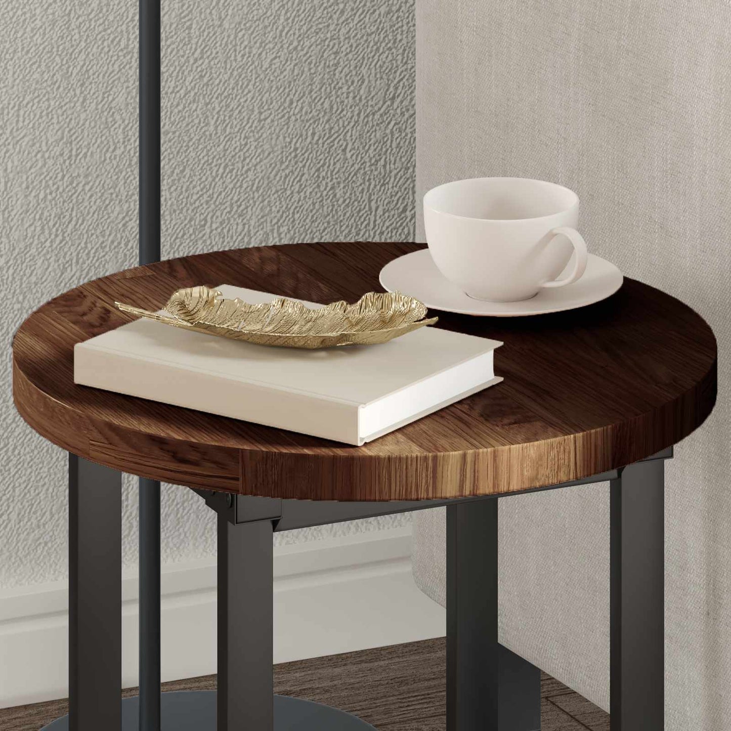 vidaXL Tischplatte Dunkelbraun Ø 40 x 2,5 cm Massivholz Eiche