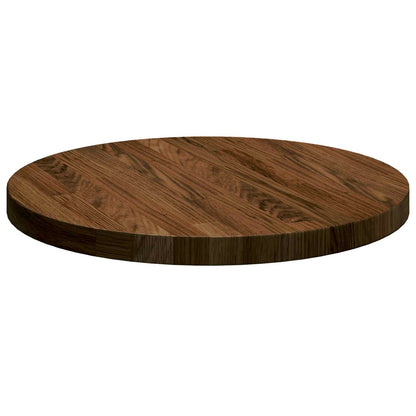 vidaXL Tischplatte Dunkelbraun Ø 40 x 2,5 cm Massivholz Eiche