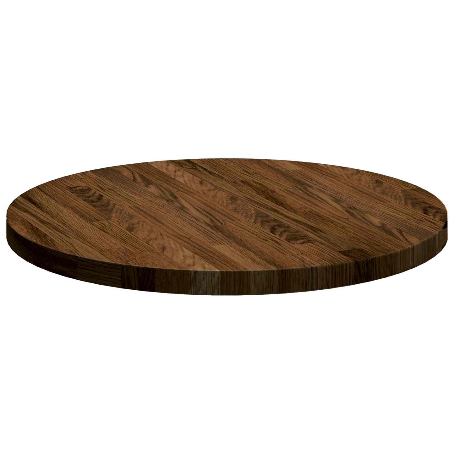 vidaXL Tischplatte Dunkelbraun Ø 50 x 2,5 cm Massivholz Eiche