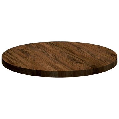 vidaXL Tischplatte Dunkelbraun Ø 50 x 2,5 cm Massivholz Eiche