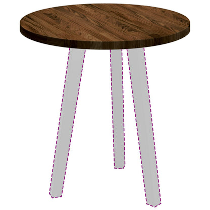 vidaXL Tischplatte Dunkelbraun Ø 50 x 2,5 cm Massivholz Eiche