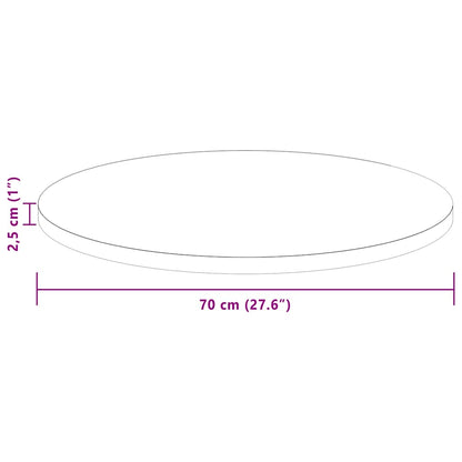 vidaXL Tischplatte Dunkelbraun Ø 70 x 2,5 cm Massivholz Eiche