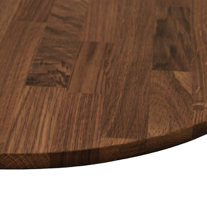 vidaXL Tischplatte Dunkelbraun Ø 80 x 2,5 cm Massivholz Eiche