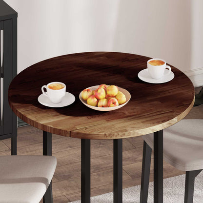 vidaXL Tischplatte Dunkelbraun Ø 80 x 2,5 cm Massivholz Eiche