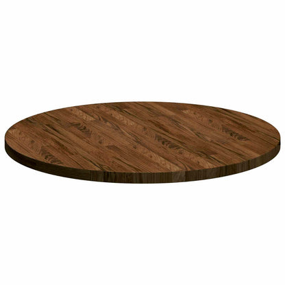 vidaXL Tischplatte Dunkelbraun Ø 80 x 2,5 cm Massivholz Eiche