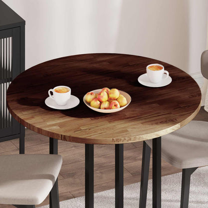 vidaXL Tischplatte Dunkelbraun Ø 90 x 2,5 cm Massivholz Eiche