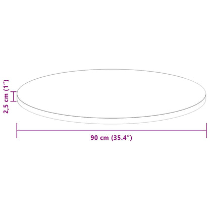 vidaXL Tischplatte Dunkelbraun Ø 90 x 2,5 cm Massivholz Eiche