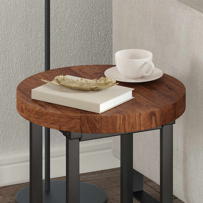 vidaXL Tischplatte Hellbraun Ø 40 x 4 cm Massivholz Eiche