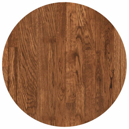 vidaXL Tischplatte Hellbraun Ø 40 x 4 cm Massivholz Eiche