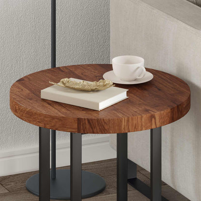 vidaXL Tischplatte Hellbraun Ø 50 x 4 cm Massivholz Eiche