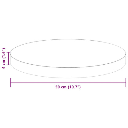 vidaXL Tischplatte Hellbraun Ø 50 x 4 cm Massivholz Eiche