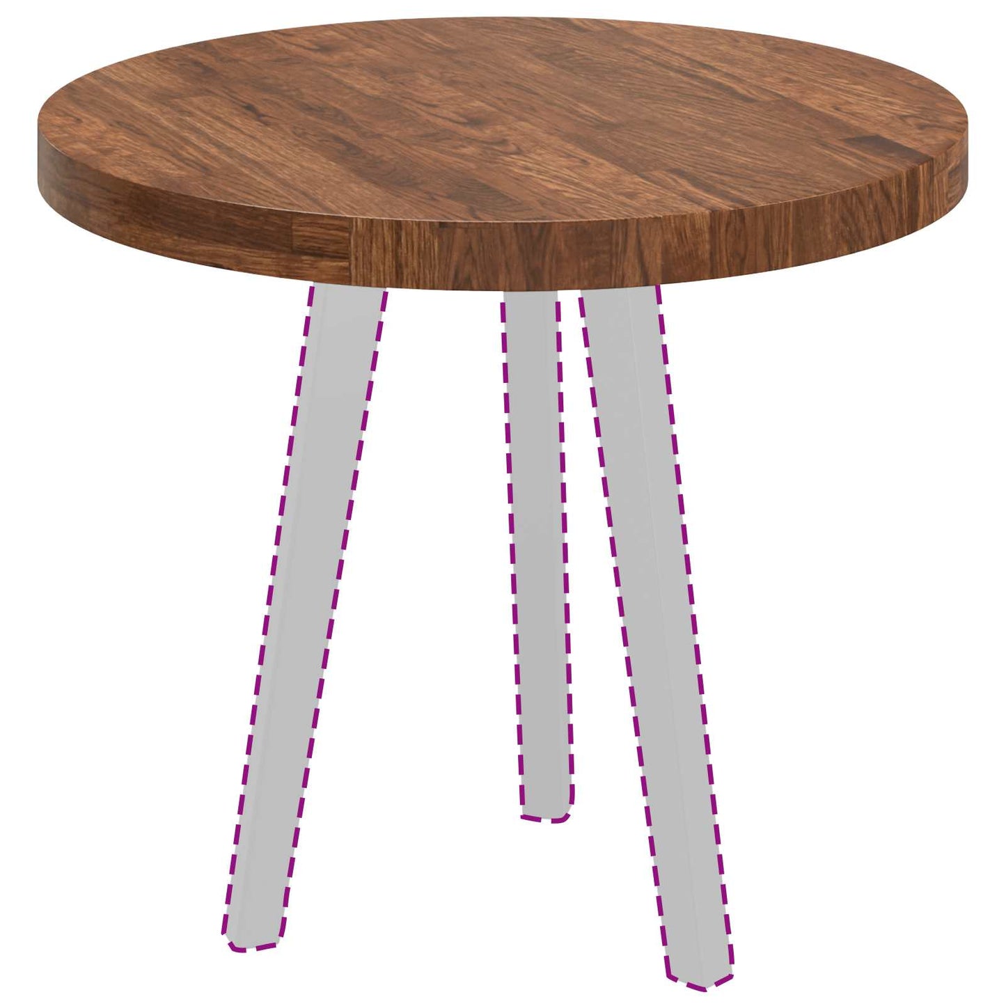 Tischplatte Hellbraun Ø 60 x 4 cm Massivholz Eiche