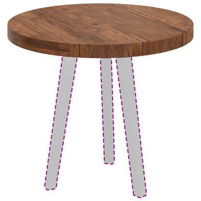 Tischplatte Hellbraun Ø 60 x 4 cm Massivholz Eiche