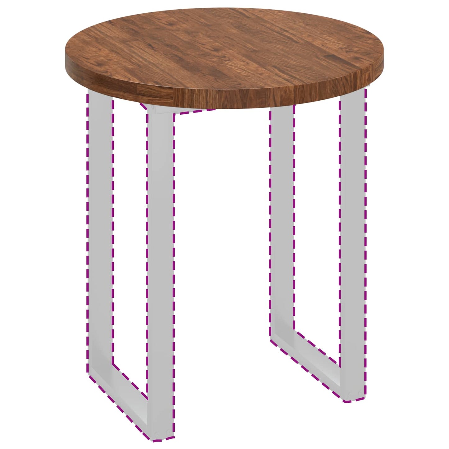 Tischplatte Hellbraun Ø 70 x 4 cm Massivholz Eiche