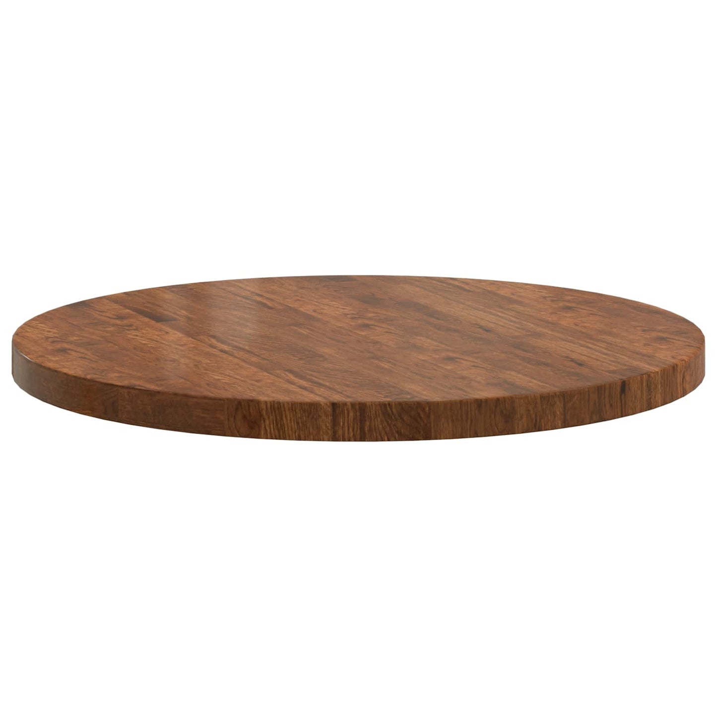 vidaXL Tischplatte Hellbraun Ø 80 x 4 cm Massivholz Eiche