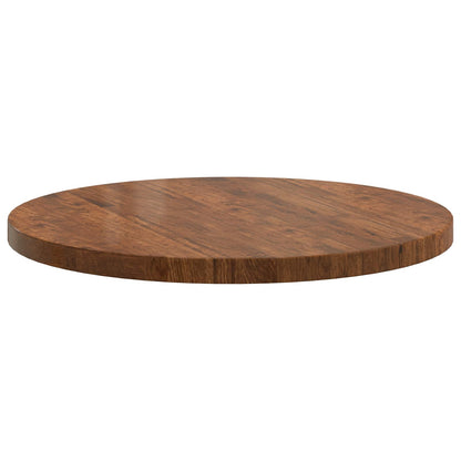 vidaXL Tischplatte Hellbraun Ø 80 x 4 cm Massivholz Eiche