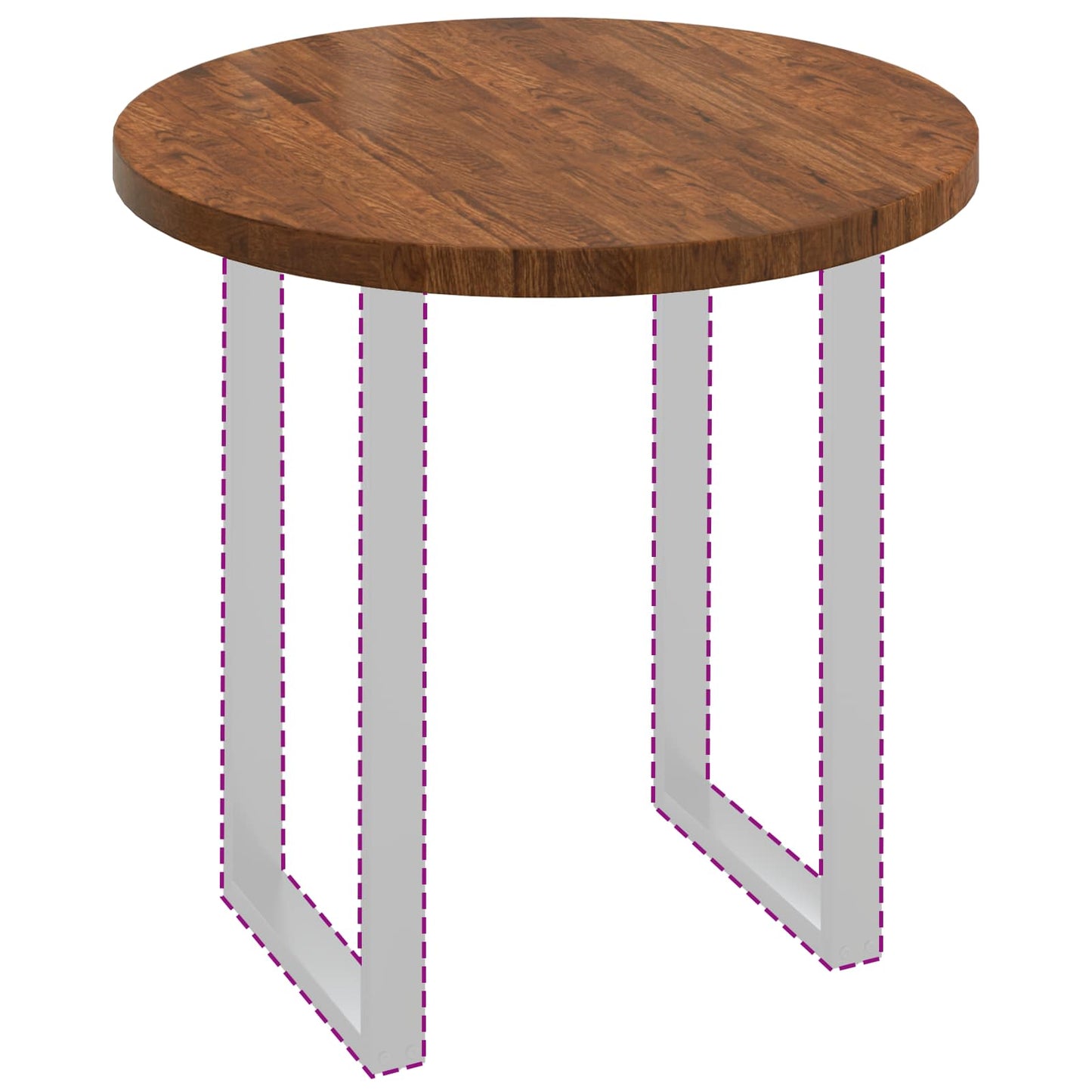vidaXL Tischplatte Hellbraun Ø 80 x 4 cm Massivholz Eiche