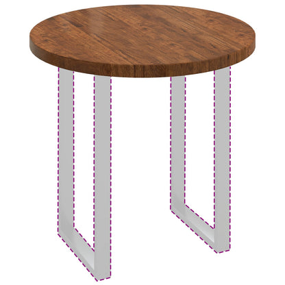 vidaXL Tischplatte Hellbraun Ø 80 x 4 cm Massivholz Eiche