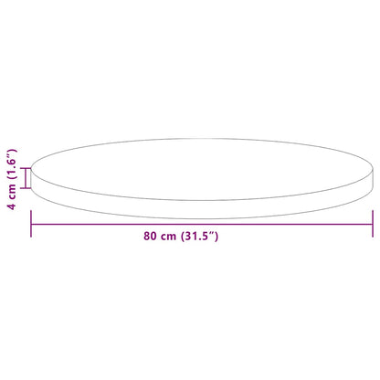 vidaXL Tischplatte Hellbraun Ø 80 x 4 cm Massivholz Eiche