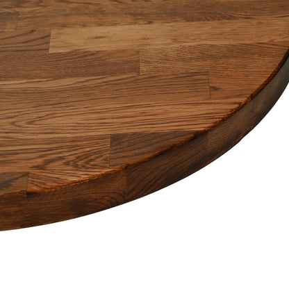 vidaXL Tischplatte Hellbraun Ø 90 x 4 cm Massivholz Eiche