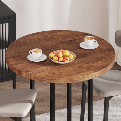 vidaXL Tischplatte Hellbraun Ø 90 x 4 cm Massivholz Eiche