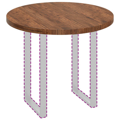 vidaXL Tischplatte Hellbraun Ø 90 x 4 cm Massivholz Eiche