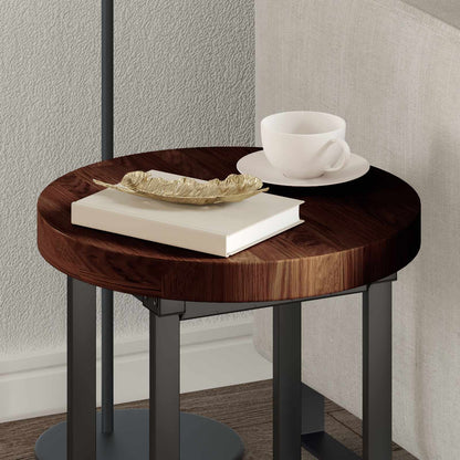 vidaXL Tischplatte Dunkelbraun Ø 40 x 4 cm Massivholz Eiche