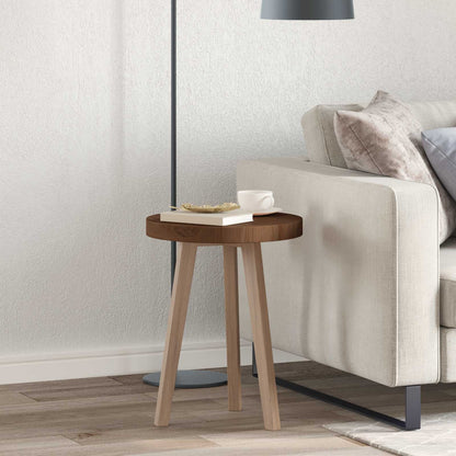 vidaXL Tischplatte Dunkelbraun Ø 40 x 4 cm Massivholz Eiche