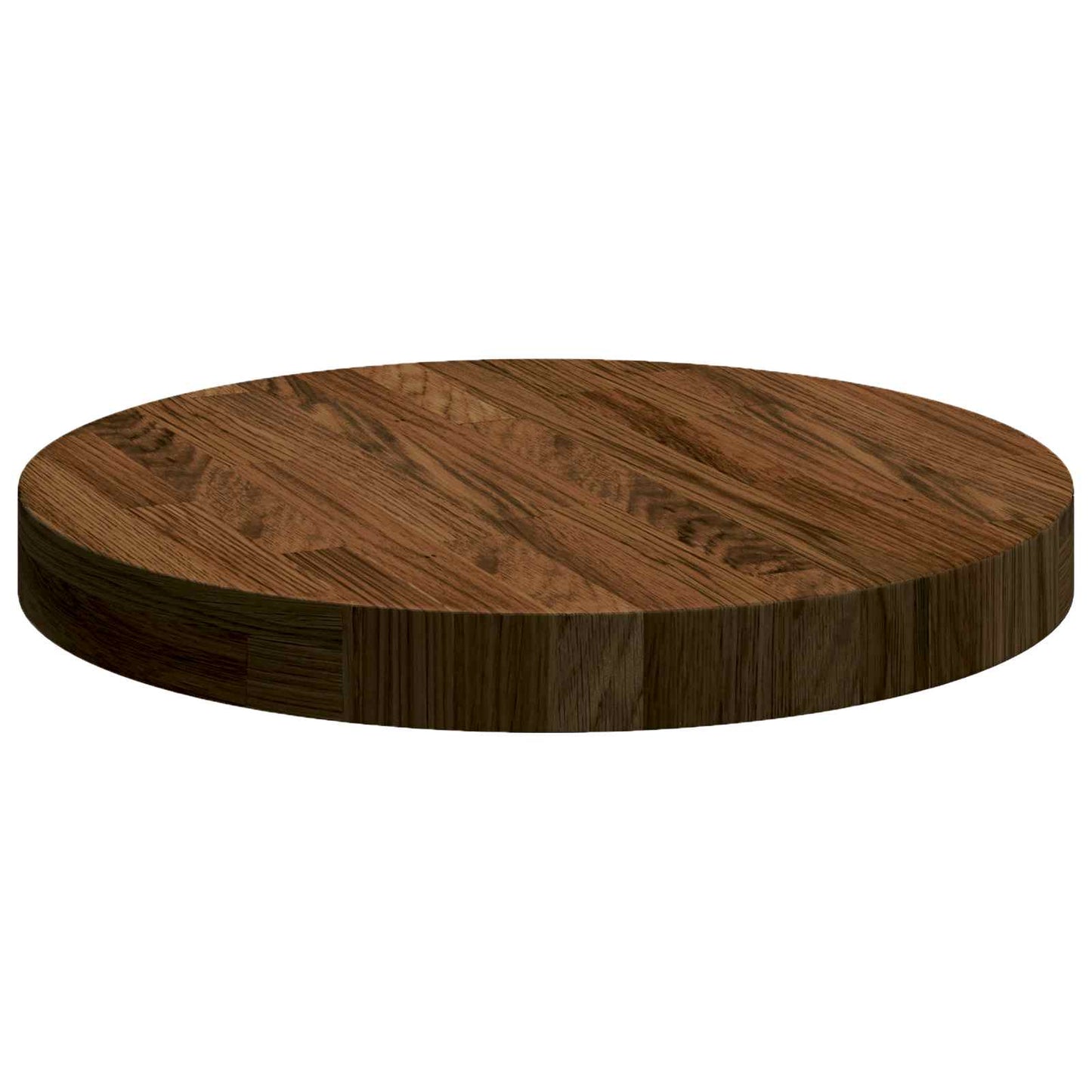 vidaXL Tischplatte Dunkelbraun Ø 40 x 4 cm Massivholz Eiche