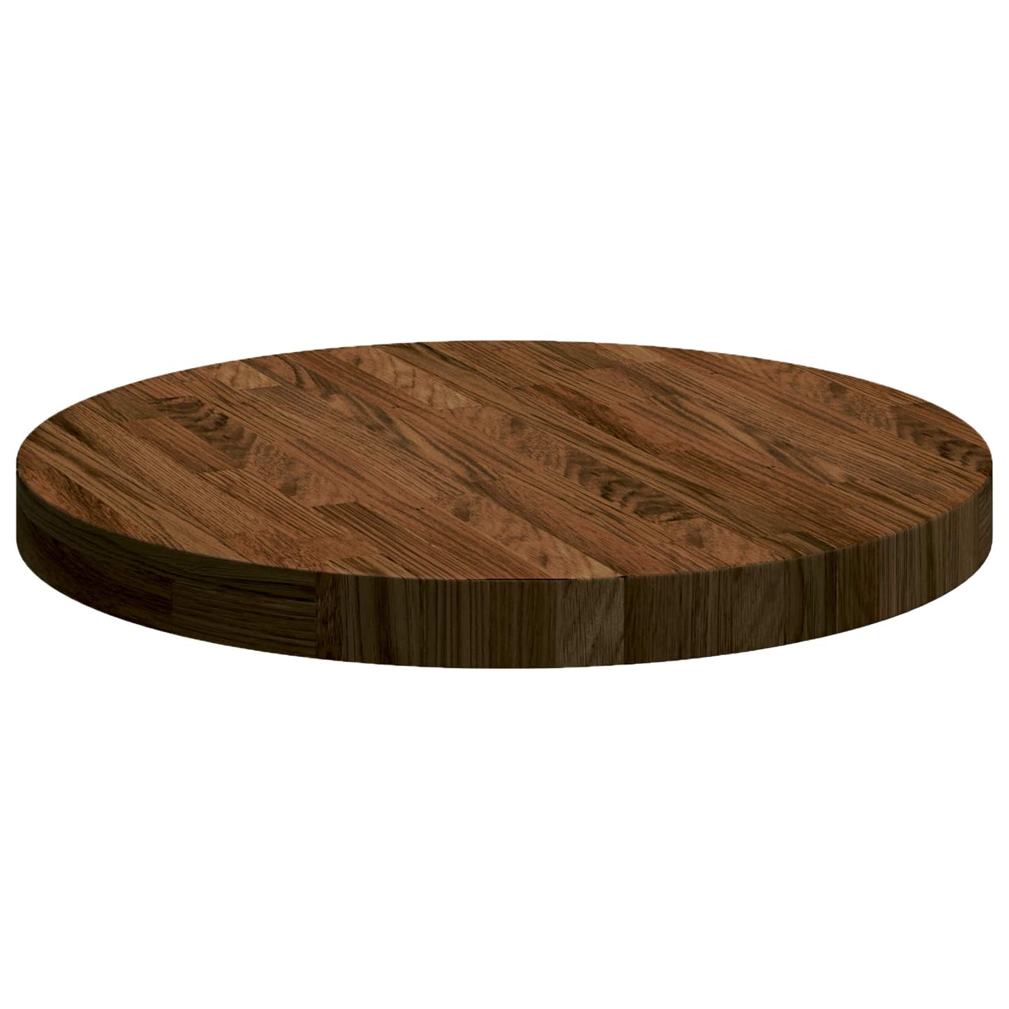 vidaXL Tischplatte Dunkelbraun Ø 50 x 4 cm Massivholz Eiche