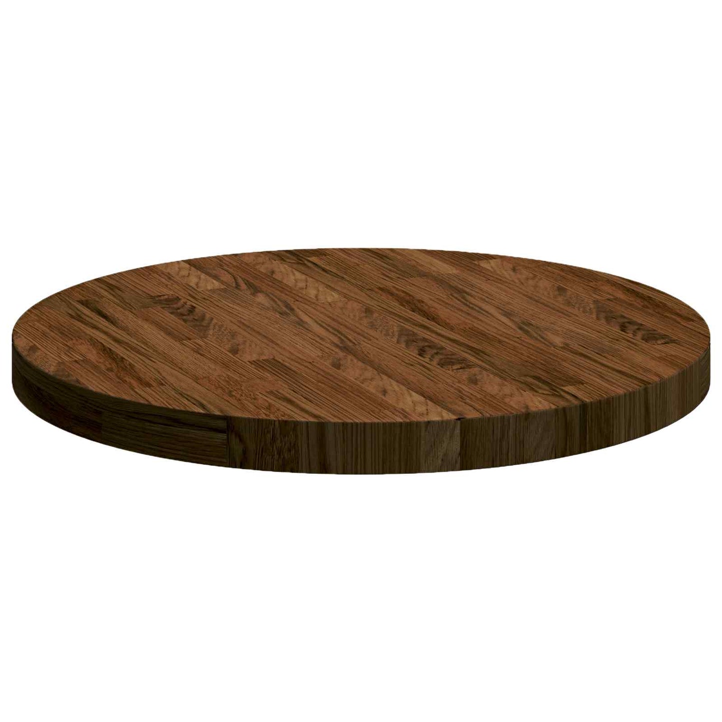 vidaXL Tischplatte Dunkelbraun Ø 60 x 4 cm Massivholz Eiche