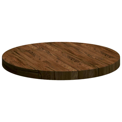 vidaXL Tischplatte Dunkelbraun Ø 60 x 4 cm Massivholz Eiche