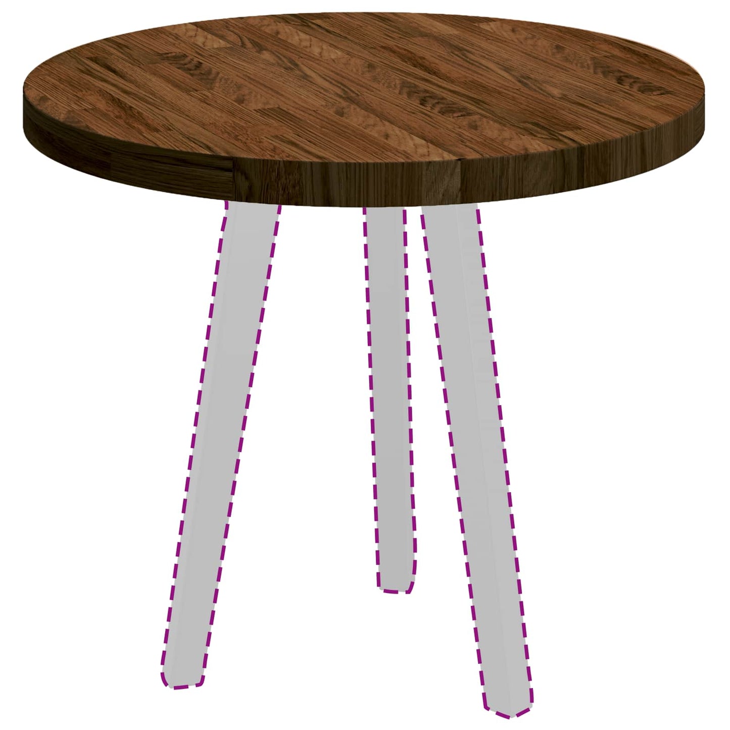 vidaXL Tischplatte Dunkelbraun Ø 60 x 4 cm Massivholz Eiche