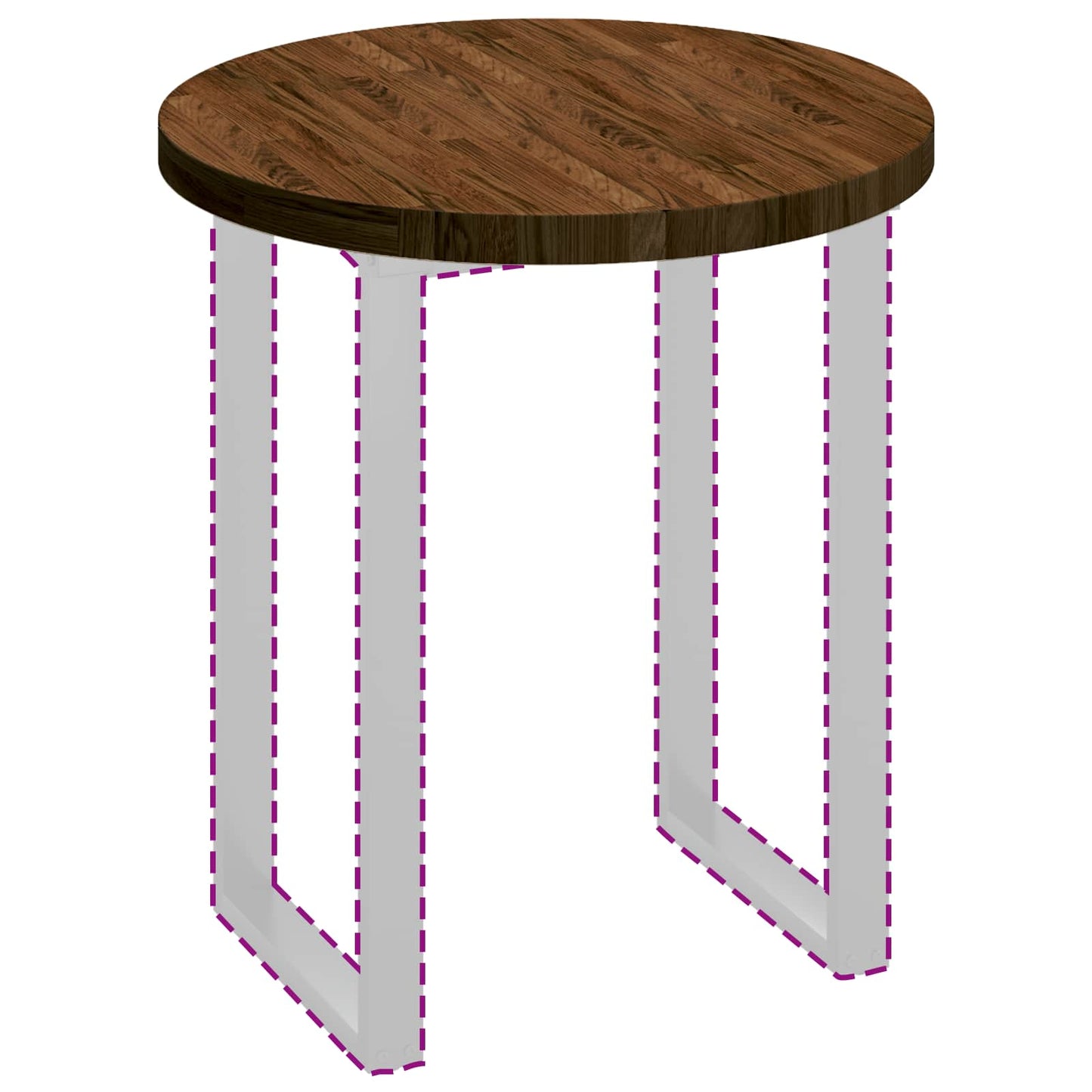 Tischplatte Dunkelbraun Ø 70 x 4 cm Massivholz Eiche