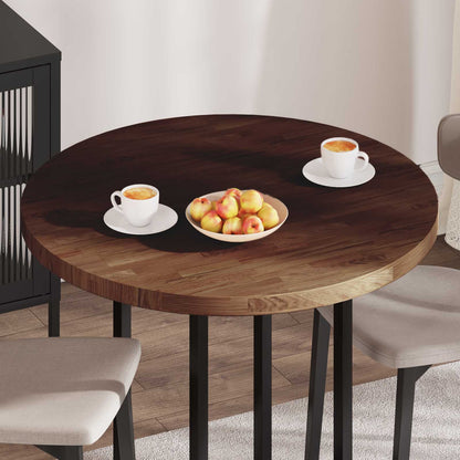 vidaXL Tischplatte Dunkelbraun Ø 90 x 4 cm Massivholz Eiche