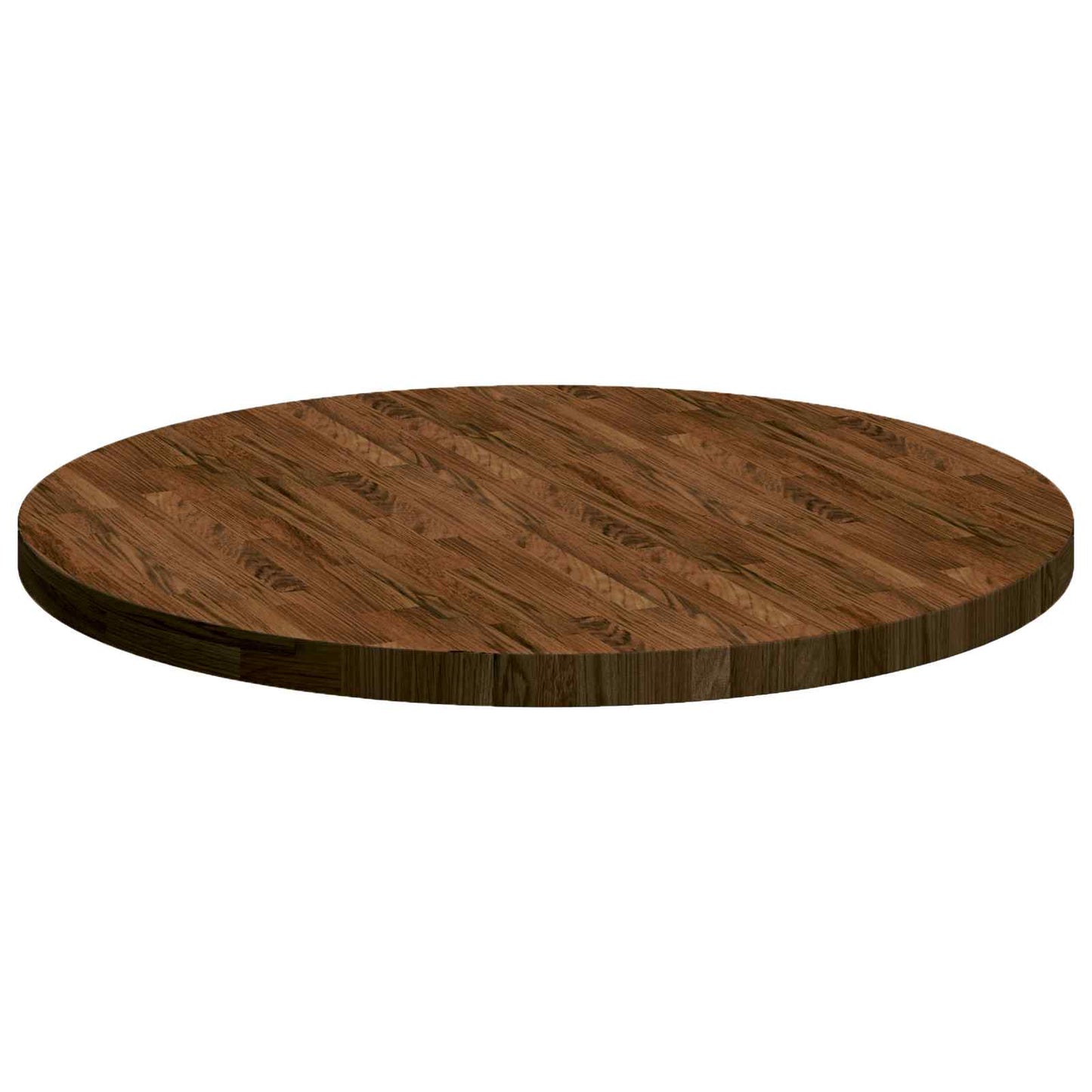 vidaXL Tischplatte Dunkelbraun Ø 90 x 4 cm Massivholz Eiche