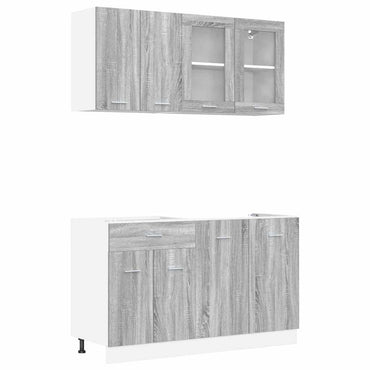 vidaXL Küchenschrank-Set Lyon 4 pcs Grau Sonoma 140 x 46 x 81.5 cm