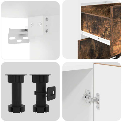 vidaXL Küchenschrank-Set mit Tür Lyon 8 pcs Räuchereiche Holzwerkstoff