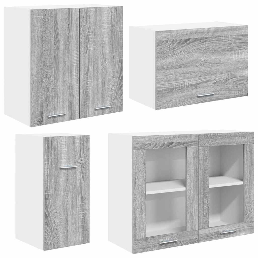 vidaXL Küchenschrank-Set Lyon 8 pcs Graues Sonoma Holzwerkstoff