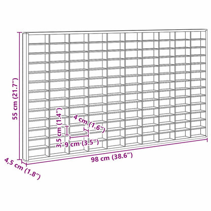 Wanddisplay-Case mit Regal Beige 98 x 4,5 x 55 cm Holzwerkstoff