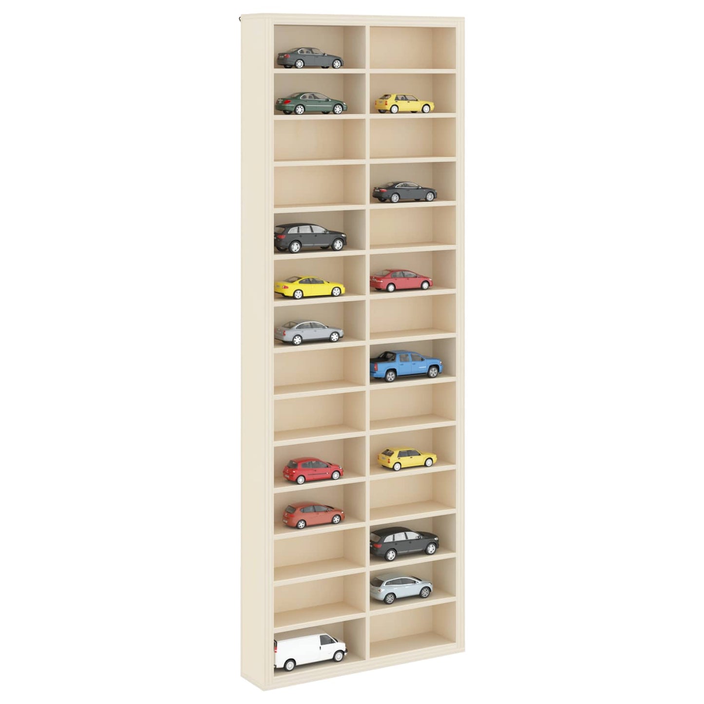 Wanddisplay-Case mit Regal Beige 21 x 4,5 x 59 cm Holzwerkstoff