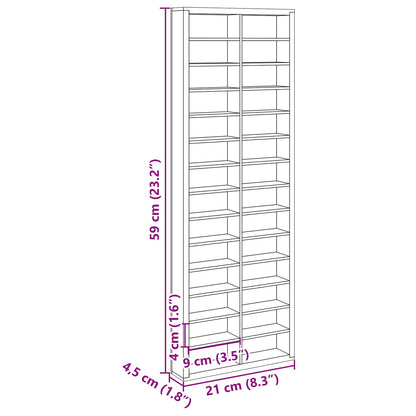 Wanddisplay-Case mit Regal Beige 21 x 4,5 x 59 cm Holzwerkstoff
